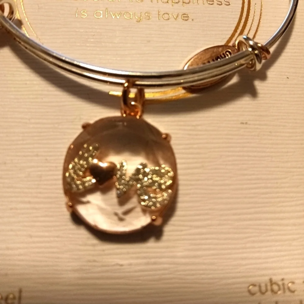 NEW 14k Gold-plated Charms w/SS Unwritten "Always Love" Charm Bracelet - Picture 3 of 5